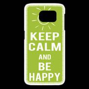 Coque Samsung Galaxy S6 edge Keep Calm Be Happy Vert pomme