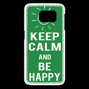 Coque Samsung Galaxy S6 edge Keep Calm Be Happy Vert