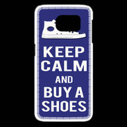 Coque Samsung Galaxy S6 edge Keep Calm Buy Shoes Bleu