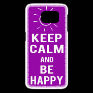 Coque Samsung Galaxy S6 edge Keep Calm Be Happy Violet
