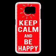 Coque Samsung Galaxy S6 edge Keep Calm Be Happy Rouge