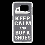 Coque Samsung Galaxy S6 edge Keep Calm Buy Shoes Gris
