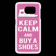 Coque Samsung Galaxy S6 edge Keep Calm Buy Shoes Rose