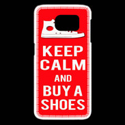 Coque Samsung Galaxy S6 edge Keep Calm Buy Shoes Rouge