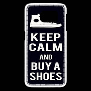 Coque Samsung Galaxy S6 edge Keep Calm Buy Shoes Noir