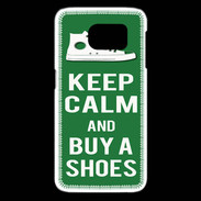 Coque Samsung Galaxy S6 edge Keep Calm Buy Shoes Vert