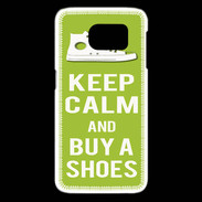 Coque Samsung Galaxy S6 edge Keep Calm Buy Shoes Vert Pomme