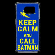Coque Samsung Galaxy S6 edge Keep Calm Batman Bleu