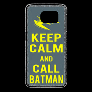 Coque Samsung Galaxy S6 edge Keep Calm Call Batman Gris
