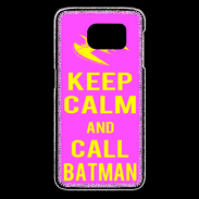 Coque Samsung Galaxy S6 edge Keep Calm Call Batman Rose