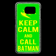 Coque Samsung Galaxy S6 edge Keep Calm Call Batman Vert