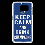 Coque Samsung Galaxy S6 edge Keep Calm Drink Champagne Bleu