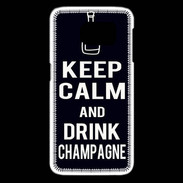 Coque Samsung Galaxy S6 edge Keep Calm Drink champagne Noir