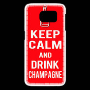 Coque Samsung Galaxy S6 edge Keep Calm Drink champagne Rouge