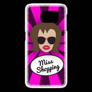 Coque Samsung Galaxy S6 edge Miss Shopping Chatain