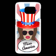 Coque Samsung Galaxy S6 edge Miss USA Chatain