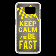 Coque Samsung Galaxy S6 edge Keep Calm and Be Fast Gris