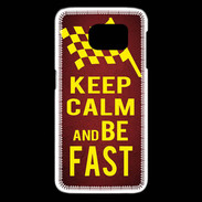 Coque Samsung Galaxy S6 edge Keep Calm and Be Fast Rouge