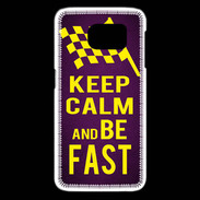 Coque Samsung Galaxy S6 edge Keep Calm and Be Fast Violet