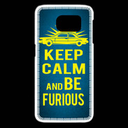 Coque Samsung Galaxy S6 edge Keep Calm and Be Furious Bleu