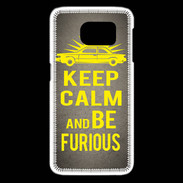 Coque Samsung Galaxy S6 edge Keep Calm and Be Furious Gris
