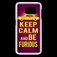 Coque Samsung Galaxy S6 edge Keep Calm and Be Furious Rose