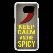 Coque Samsung Galaxy S6 edge Keep Calm and Be Spicy Gris