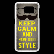 Coque Samsung Galaxy S6 edge Keep Calm and Have a good Style Gris