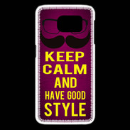 Coque Samsung Galaxy S6 edge Keep Calm and Have a good Style Rose