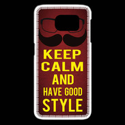 Coque Samsung Galaxy S6 edge Keep Calm and Have a good Style Rouge