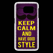 Coque Samsung Galaxy S6 edge Keep Calm and Have a good Style Violet