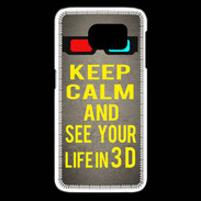 Coque Samsung Galaxy S6 edge Keep Calm and See your life 3D Gris