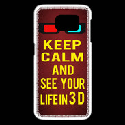 Coque Samsung Galaxy S6 edge Keep Calm and See your life 3D Rouge
