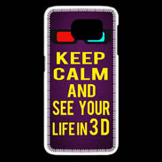 Coque Samsung Galaxy S6 edge Keep Calm and See your life 3D Violet