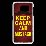 Coque Samsung Galaxy S6 edge Keep Calm and Mustach Rouge