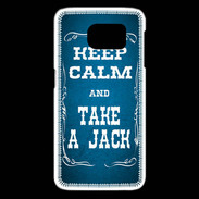 Coque Samsung Galaxy S6 edge Keep Calm and Take Jack Bleu