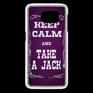 Coque Samsung Galaxy S6 edge Keep Calm and Take Jack Violet