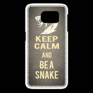 Coque Samsung Galaxy S6 edge Keep Calm and Be a Snake Gris