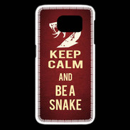 Coque Samsung Galaxy S6 edge Keep Calm and Be a Snake Rouge