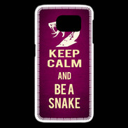 Coque Samsung Galaxy S6 edge Keep Calm and Be a Snake Rose
