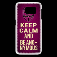 Coque Samsung Galaxy S6 edge Keep Calm and Be Anonymous Rose