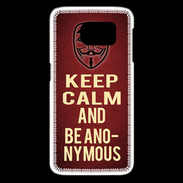 Coque Samsung Galaxy S6 edge Keep Calm and Be Anonymous Rouge