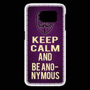 Coque Samsung Galaxy S6 edge Keep Calm and Be Anonymous Violet