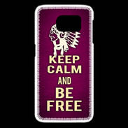 Coque Samsung Galaxy S6 edge Keep Calm and Be Free Rose