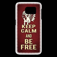 Coque Samsung Galaxy S6 edge Keep Calm and Be Free Rouge