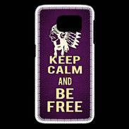 Coque Samsung Galaxy S6 edge Keep Calm and Be Free Violet