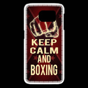 Coque Samsung Galaxy S6 edge Keep Calm and Boxing Rouge