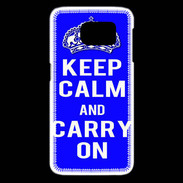 Coque Samsung Galaxy S6 edge Keep Calm and Carry on Bleu