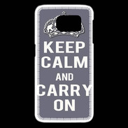 Coque Samsung Galaxy S6 edge Keep Calm and Carry on Gris