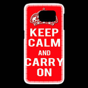 Coque Samsung Galaxy S6 edge Keep Calm and Carry on Rouge